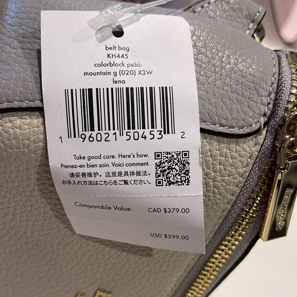Kate Spade Lena Belt Waist Bag Fanny Pack Mountain Grey NWT - Picture 15 of 16